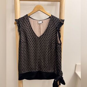 November 4 Black Polka Dot Sleeveless Top